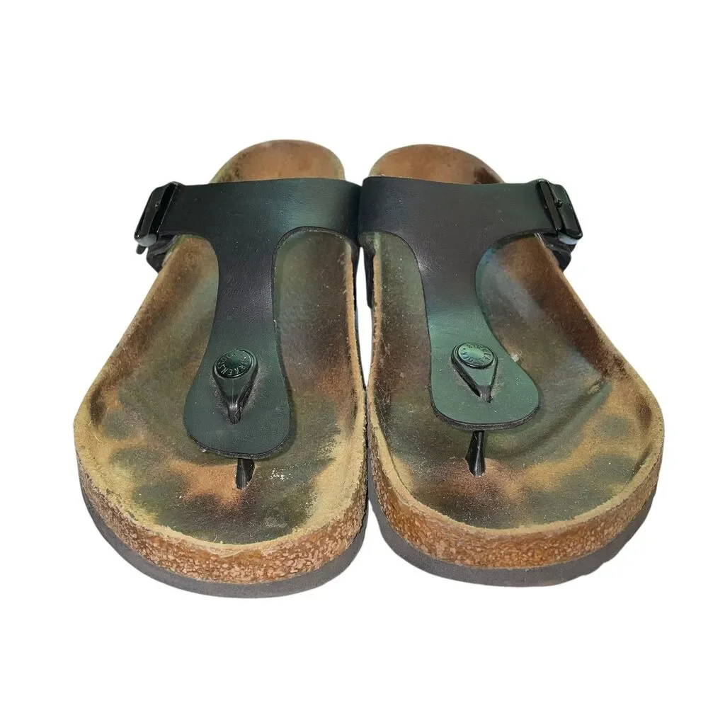 Birkenstock Sandals Men's 42/9-9.5 Black Gizeh Slip On Buckle Sandals